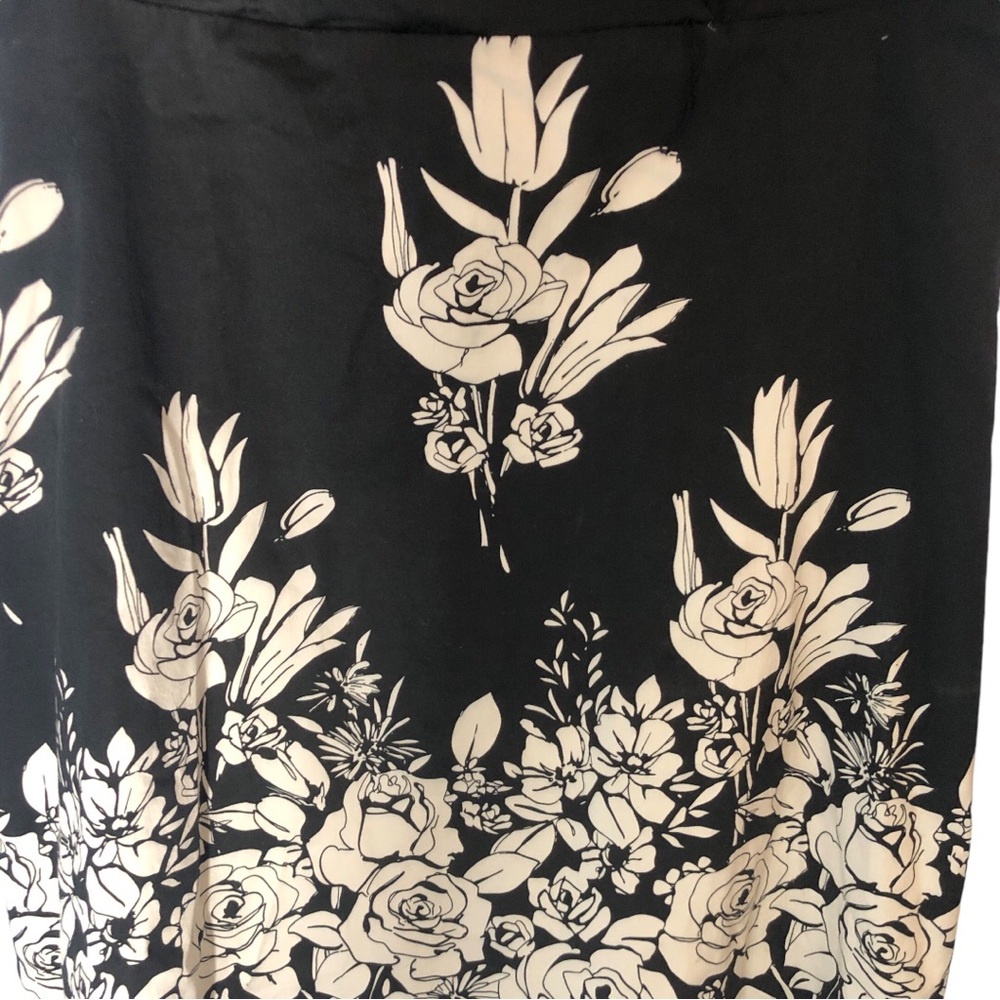 Spense Collared Black Floral Fit & Flare Side Zipper Invisible Size 14 - Picture 5 of 16